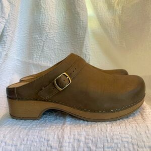 Dansko brown leather clogs